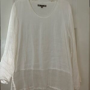 FLAX linen tunic M Linen and Gauze Linen sleeves and lower hem